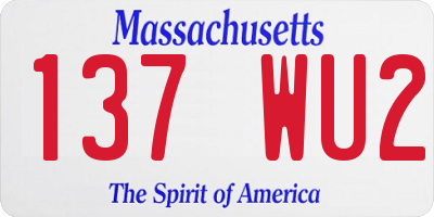 MA license plate 137WU2