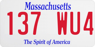 MA license plate 137WU4