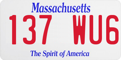 MA license plate 137WU6