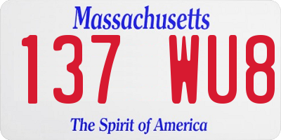 MA license plate 137WU8