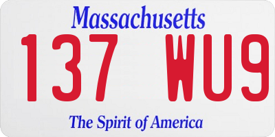 MA license plate 137WU9