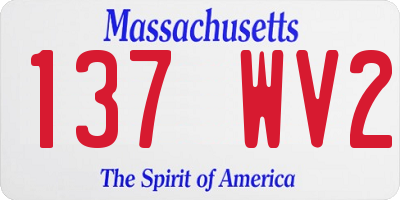 MA license plate 137WV2