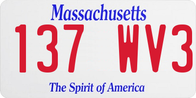 MA license plate 137WV3