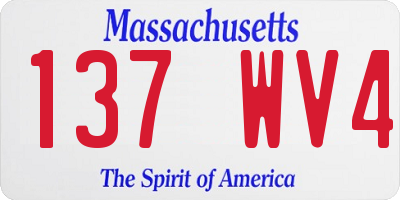 MA license plate 137WV4