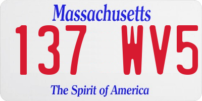 MA license plate 137WV5