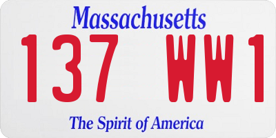 MA license plate 137WW1