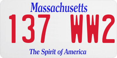 MA license plate 137WW2