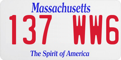 MA license plate 137WW6
