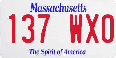 MA license plate 137WX0