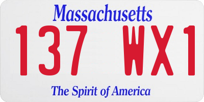 MA license plate 137WX1