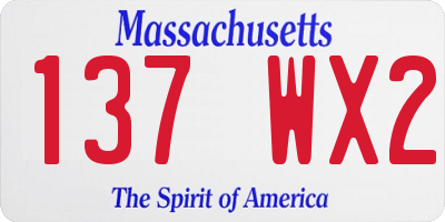 MA license plate 137WX2