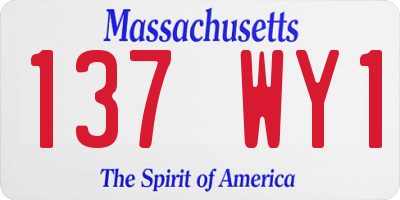 MA license plate 137WY1