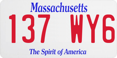 MA license plate 137WY6