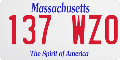 MA license plate 137WZ0