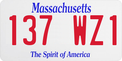 MA license plate 137WZ1