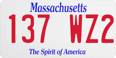 MA license plate 137WZ2