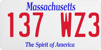 MA license plate 137WZ3