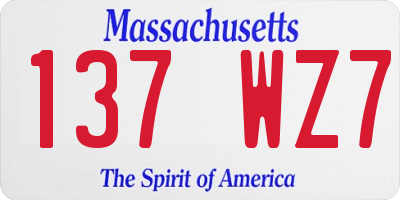 MA license plate 137WZ7