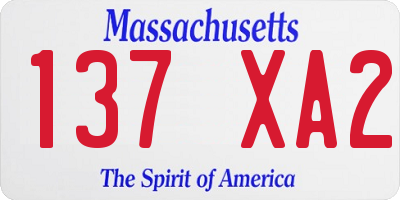 MA license plate 137XA2