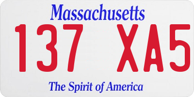 MA license plate 137XA5