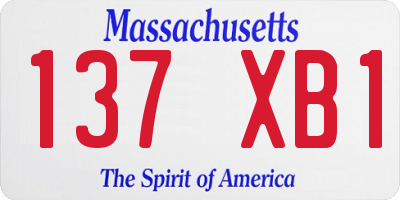 MA license plate 137XB1