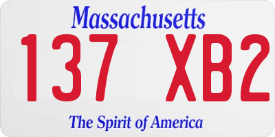 MA license plate 137XB2