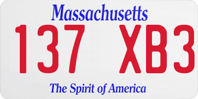 MA license plate 137XB3