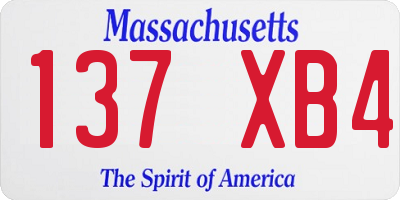 MA license plate 137XB4