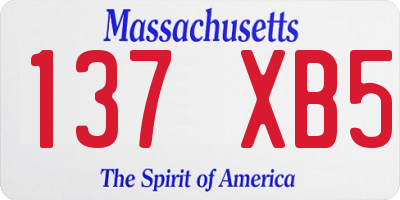 MA license plate 137XB5