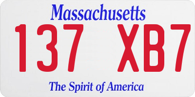 MA license plate 137XB7