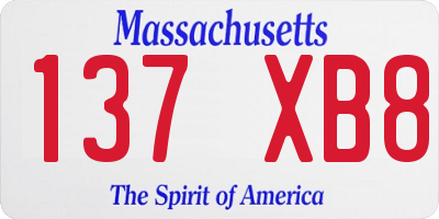 MA license plate 137XB8