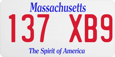 MA license plate 137XB9
