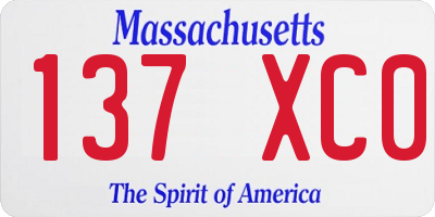 MA license plate 137XC0