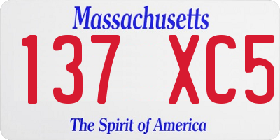 MA license plate 137XC5