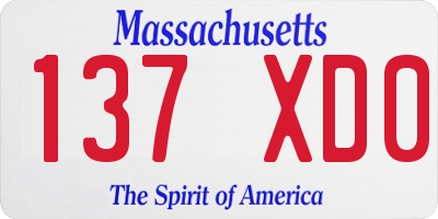 MA license plate 137XD0