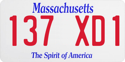MA license plate 137XD1