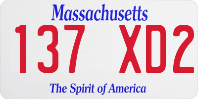 MA license plate 137XD2