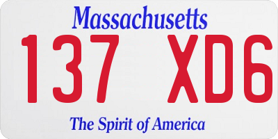 MA license plate 137XD6