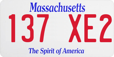 MA license plate 137XE2