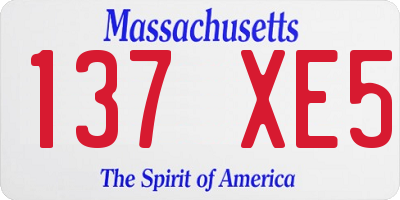 MA license plate 137XE5