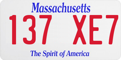 MA license plate 137XE7