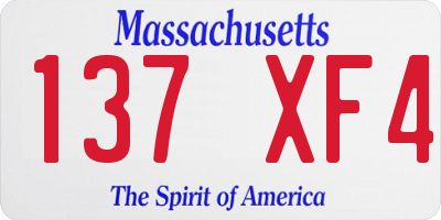MA license plate 137XF4