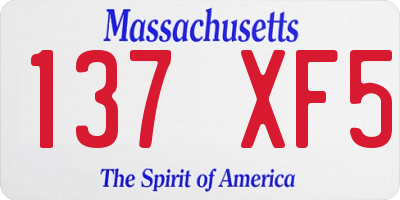 MA license plate 137XF5