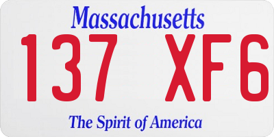 MA license plate 137XF6