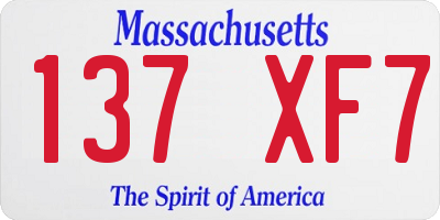 MA license plate 137XF7