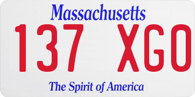 MA license plate 137XG0