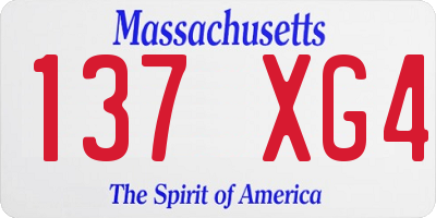 MA license plate 137XG4