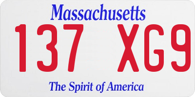 MA license plate 137XG9