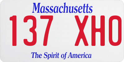 MA license plate 137XH0