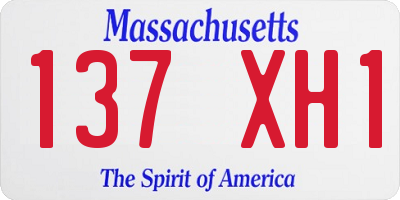 MA license plate 137XH1